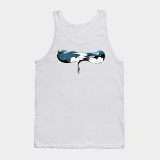 Two mermaids playing and chasing each other in foamy waves. Tank Top